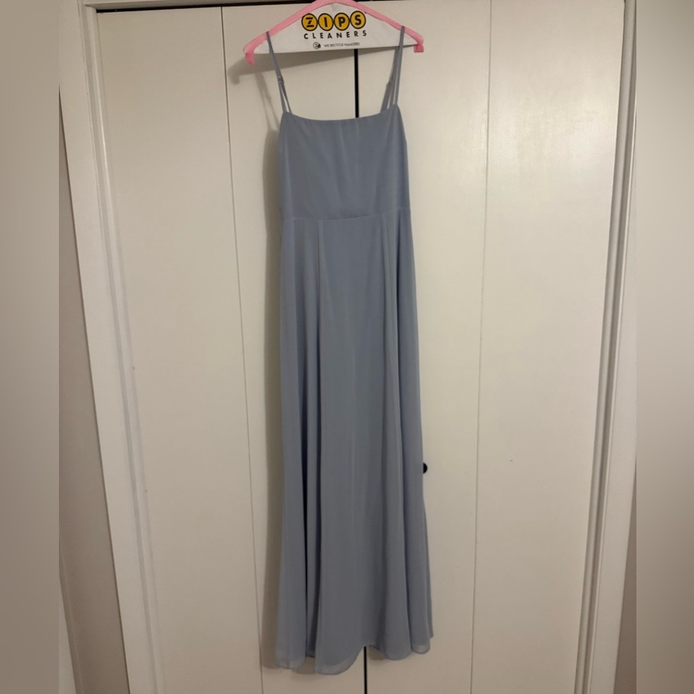 Bridesmaid dress- show me your mumu in steel blue